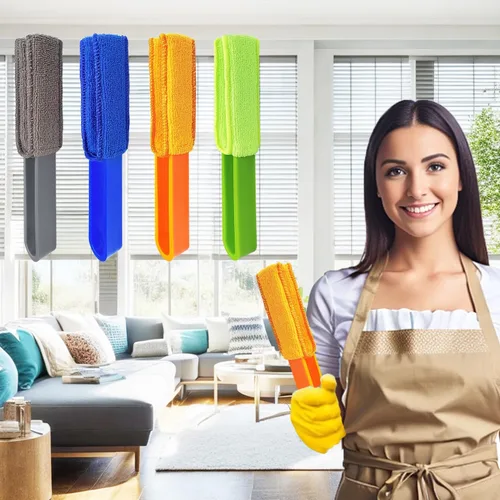 Vista 7 de Paquete de 4 plumeros de persianas – Limpiador de persianas de ventana con 4 fundas de microfibra, herramientas de limpieza para rejillas