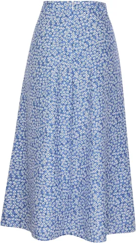 Vista 5 de Falda de mujer grande con estampado floral dividido, línea A, falda midi de cintura alta, casual, falda larga para vestido de verano bohemio