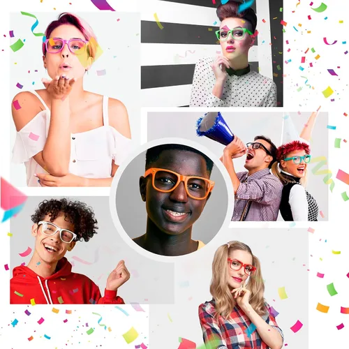 Vista 6 de LEICO FASHION Lentes transparentes sin receta retro para hombres y mujeres lentes falsos para disfraz de cosplay