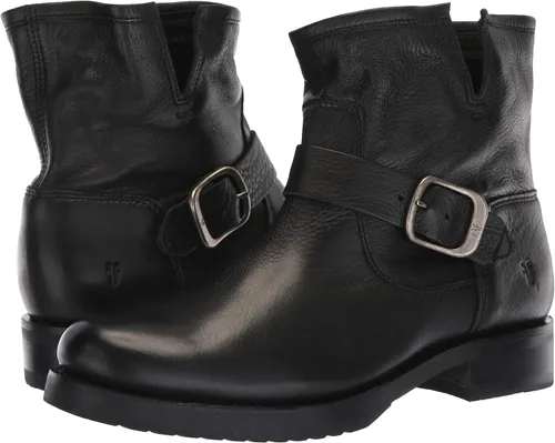 Vista 7 de Frye Veronica Botines para mujer hechos de cuero cepillado de grano completo con herrajes de metal antiguo e impermeables construcción de ribete