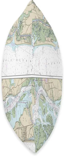 Vista 2 de 15 Degrees East Nautical Chart-Ocean Isle Beach, SC - Almohada de 16 x 16 pulgadas, multicolor