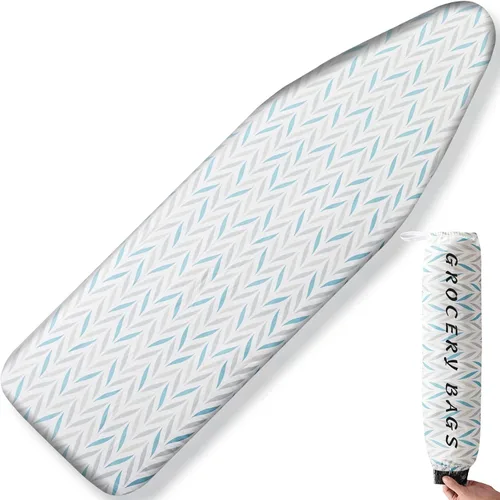 Vista 21 de BNDX Funda para tabla de planchar, 18" x 49" pulgadas tamaño estándar acolchado grueso con cordón Bongee, resistente a las manchas y quemaduras