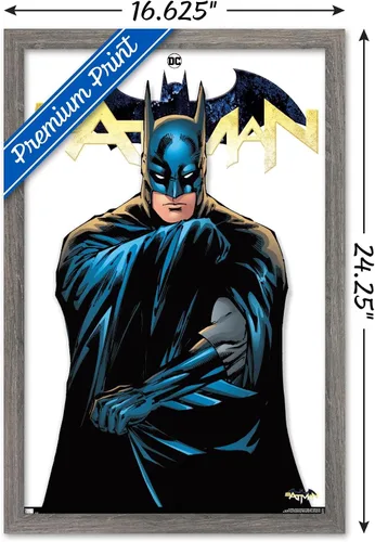 Vista 3 de Trends International DC Comics Batman Feature Series - Póster de pared, 22.4 pulgadas de largo x 14.7 W, versión enmarcada de madera de granero