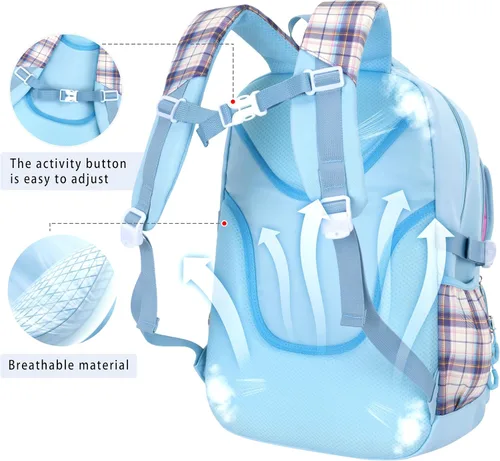 Vista 4 de Roffatide Mochila escolar Kawaii de anime para niñas y niños con 21 accesorios de dibujos animados para estudiantes estéticos para el nuevo