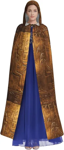 Vista 3 de Jeroglíficos egipcios antiguos textos de Halloween, mago de bruja, capa de Navidad, cosplay para adultos, disfraz de fiesta