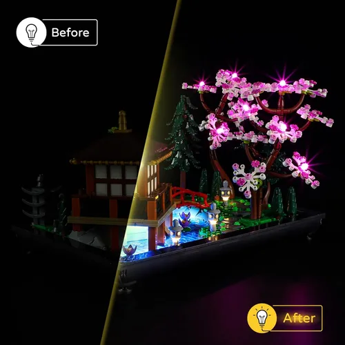 Vista 6 de YEABRICKS Luz LED para Lego-10315 Icons Tranquil Garden Building Blocks Modelo (Lego Set no incluido)