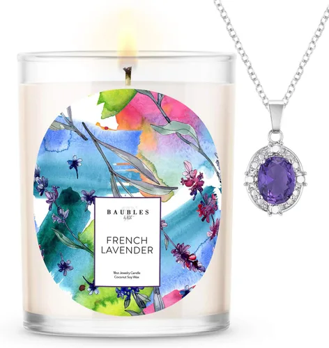 Vista 18 de Baubles Vela Premium Perfumada de Bambú y Joyería con Colgante Sorpresa en el Interior Vela Grande de 18 oz Hecha en EE.UU. Libre de Parafina