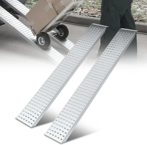 Vista 7 de Auto Dynasty Rampas de carga de acero resistentes de 63" x 9", capacidad de 880 LBS para motocicletas, remolques, rampas de acero para camionetas