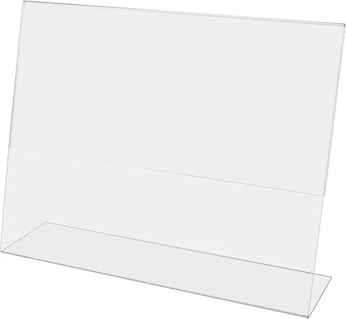 Vista 9 de Marketing Holders 4 Pack 17 "x 11" Mesa Horizontal Carpa Carpa Soporte de Letrero de Acrílico Claro Aviso Tienda de Documentos Marco de Señalización