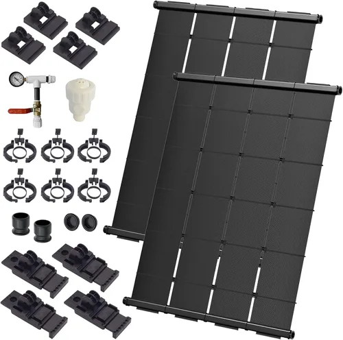 Vista 13 de Kit de bricolaje de calentador solar de piscina de grado industrial, sistema de montaje superior sin tirantes de viento alto y máxima resistencia a