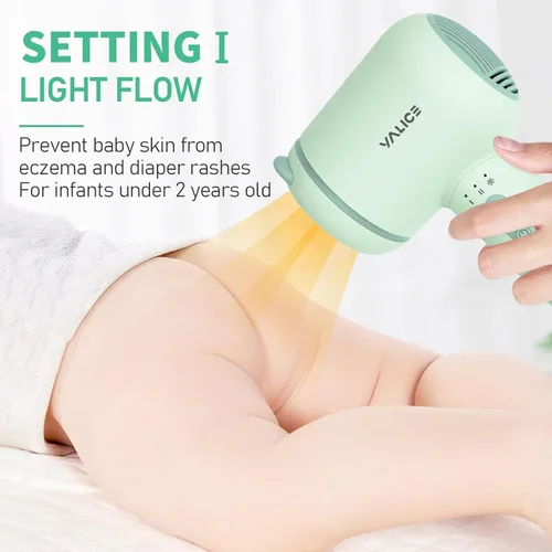 Vista 2 de YALICE Cordless Hair Dryer for Baby and Kids, Portable Travel Blow Dryer with Gentle Airflow & Low Heat Ionic Care for Infant, 3 Speed Settings