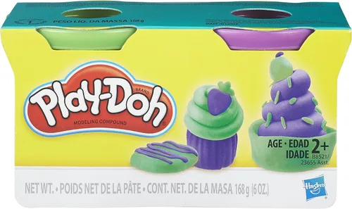 Vista 2 de Play-Doh Paquete de 2 latas (morado y verde)
