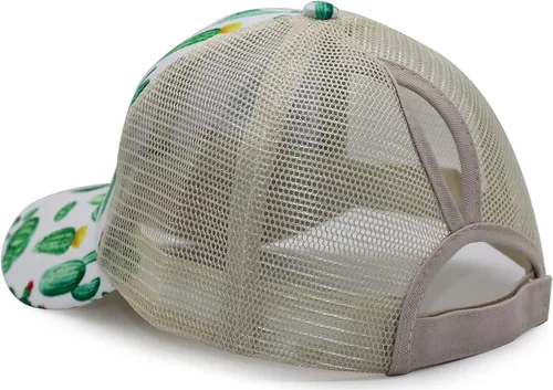 Vista 4 de Gorra de béisbol de cola de caballo para mujer ajustable vintage lavada gorra de mezclilla