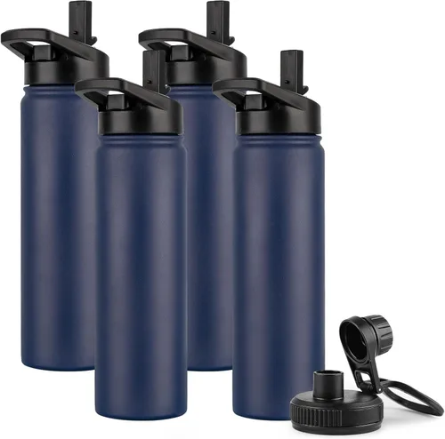 Vista 71 de DOMICARE Botella de agua para niños de 16 onzas para la escuela, de acero inoxidable, con aislamiento al vacío de doble pared, botella de agua