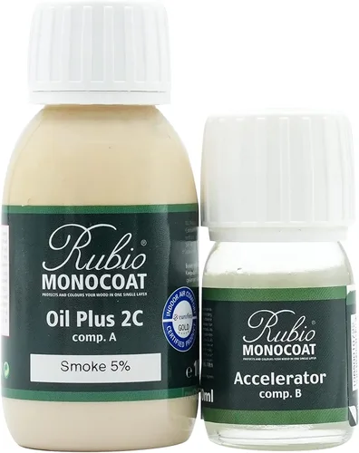 Vista 90 de Rubio Monocoat Tinte y acabado para madera de 650 pies cuadrados - Niebla 5% Oil Plus 2C Aceite de linaza ecológico de secado rápido