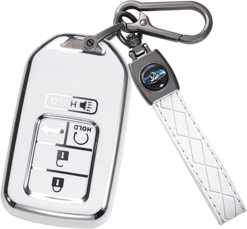 Vista 7 de Funda para llavero con llavero para Accord Civic CRV Pilot Passport Insight Rosa