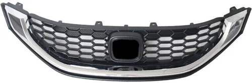 Vista 11 de Rejilla delantera de malla negra mate para defensa delantera Compatible con Honda Civic 2019 2020 2021