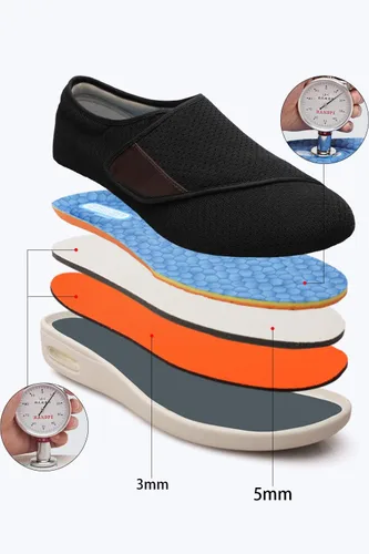 Vista 2 de ZUMEIJIA Zapatos para diabéticos para mujer, zapatos casuales ajustables para caminar, zapatos anchos para ancianos, pies hinchados