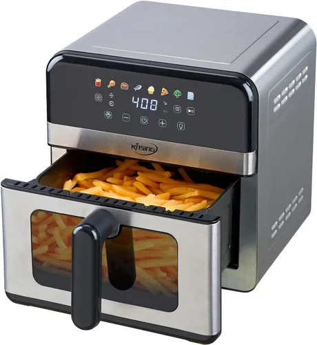 Vista 11 de Freidora de Aire 6.5 QT, 8 en 1 con Ventana Visible, Pantalla LED, Control de Temperatura Preciso de 400℉, Recordatorio de Agitación e Indicador