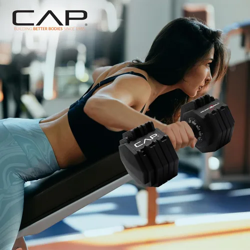 Vista 20 de CAP ADJUSTABELL - Juego de mancuernas ajustables de selección rápida de primera calidad para entrenamiento de fuerza, individuales y pares, 12.5