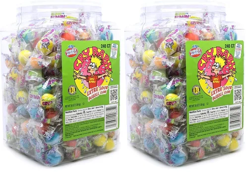 Vista 7 de Cry Baby Extra Sour Gum, tarro de 240