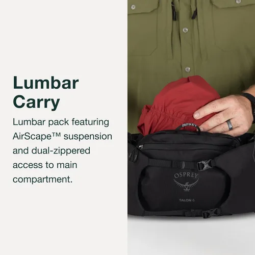 Vista 3 de Osprey Talon 6L Men's Lumbar Hiking Waist Pack - Fanny Pack with Water Bottle Holders