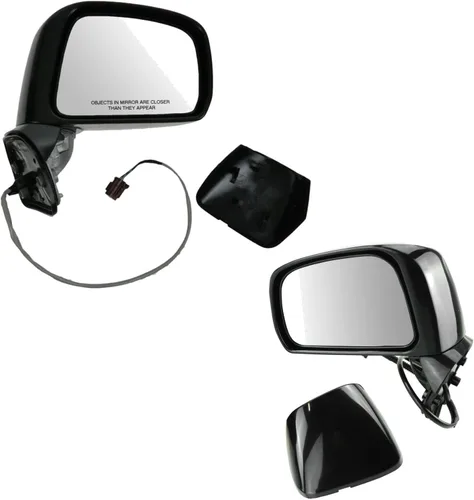 Vista 243 de TRQ Conjunto de 2 piezas de espejo lateral para conductor y pasajero, ajuste eléctrico, sin calefacción, sin memoria, color negro, compatible