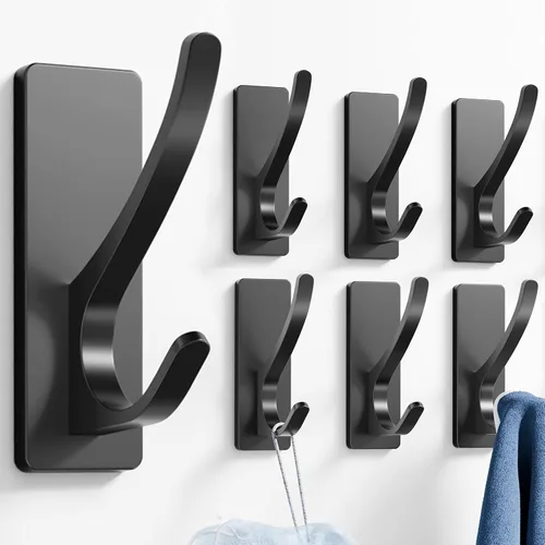 Vista 15 de Ganchos autoadhesivos para colgar: gancho de pared de acero inoxidable resistente para toallas, mochilas, sombreros, baño, recámara, puerta, gancho