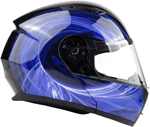 Vista 11 de Casco de motocicleta modular para adultos DOT con anteojos de sol retráctiles de cara completa abatibles Typhoon TH158