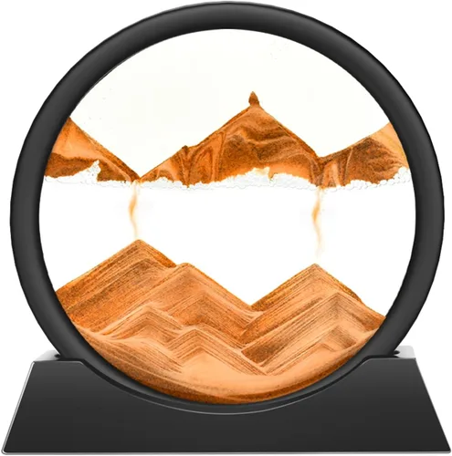 Vista 19 de Wai Danie Imagen artística de arena en movimiento 3D, reloj de arena de mar profundo, paisaje de arena líquida, marco de arena que fluye relajante