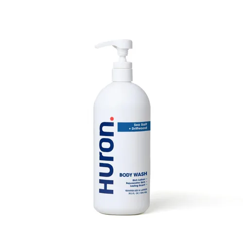 Vista 11 de Huron Gel de baño hidratante para hombre – Aroma fresco y vigorizante de cítricos, eucalipto, menta y verduras aromáticas – Hecho con aceite