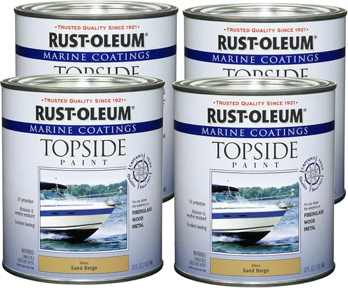 Vista 18 de Rust-Oleum 207005 Pintura para cubierta marina Marine Coatings, cuarto de galón, color gris acorazado