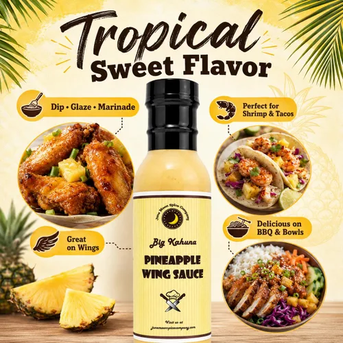 Vista 3 de Premium Salsa de alas de piña ¡Alas, pollo, camarones y tacos! Salsa dulce de alas de piña para alas, pollo, camarones, tacos, cerdo, arroz