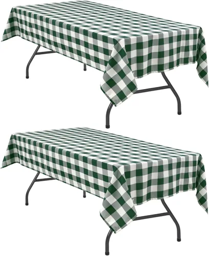Vista 15 de Hiasan - Mantel cuadrado a cuadros, 30 x 30 pulgadas, tela impermeable y resistente a las arrugas para picnic, cena y fiesta, tela de poliéster