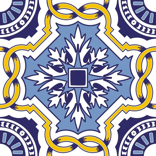 Vista 24 de Pegatinas de Azulejos Estilo Azulejo Español Portugués Despegar y Pegar para Salpicadero Juego de 16 piezas (3.9_10)