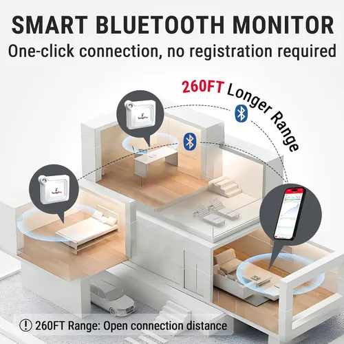 Vista 3 de TempPro TempAir - Termómetro higrómetro Bluetooth, sensor de temperatura