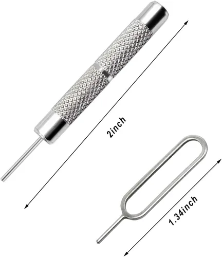Vista 2 de Bandeja de herramientas de apertura de 4 unidades de tarjeta SIM, pasadores de expulsión de agujas, eyector compatible con todos los iPhone, Apple