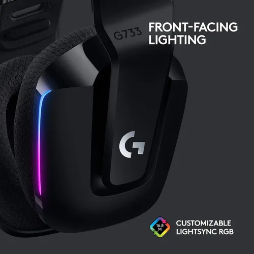 Vista 4 de Logitech G 733 Lightspeed - Auriculares inalámbricos para juegos con diadema de suspensión LIGHTTSYNC RGB tecnología de micrófono VOCE azul