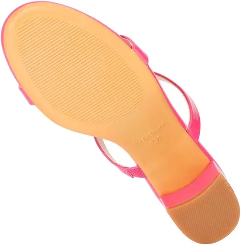 Vista 5 de Heels Charm Sandalias de tacón bajo grueso para mujer de 2.75 pulgadas, puntera abierta, dos correas, sandalias de tacón alto, sandalias de vestir