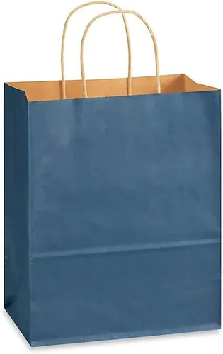 Vista 2 de Brilliant Bag Co- Bolsas de compras de colores de estraza – Paquete de 50 – Papel Kraft fuerte – Reciclable por Brilliant Bag Co- Pequeñas bolsas