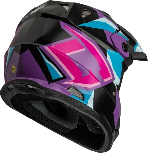 Vista 2 de GMAX MX-96S - Casco Splinter (negro/púrpura/azul, talla M)