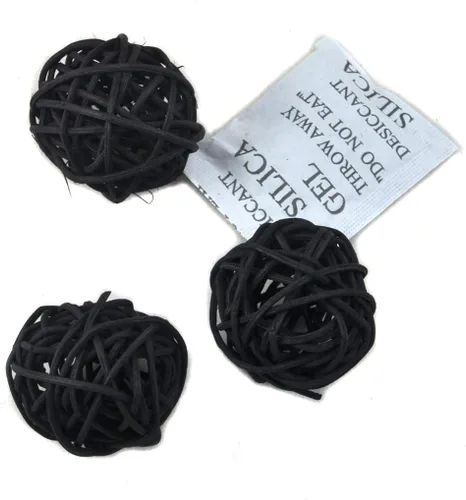 Vista 48 de 20 bolas de mimbre de ratán para decoración de mesa de boda, fiesta de Navidad (diámetro de 1.2 pulgadas, negro)