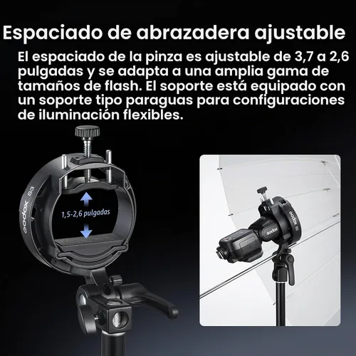 Vista 8 de Godox Soporte Speedlite S3 Bowens Mount Holder