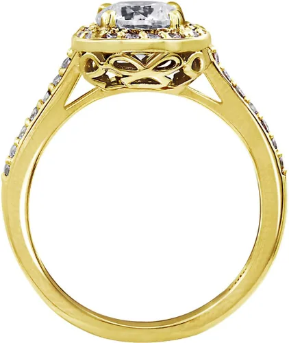 Vista 3 de Tienda Essentials Anillo redondo de plata de ley chapada en platino o oro hecho con circonitas Infinite Elements, (anteriormente colección Tienda)
