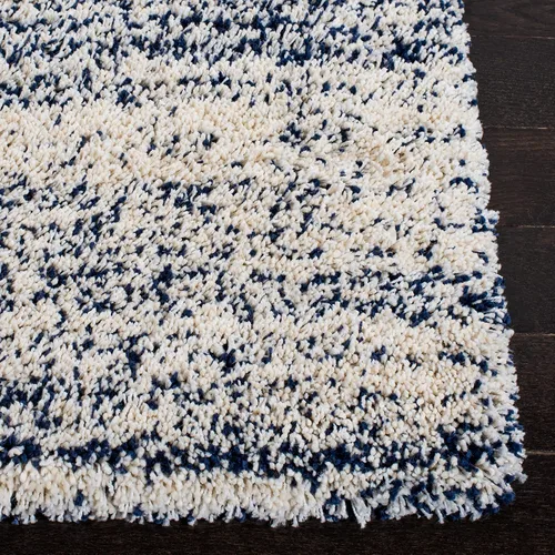 Vista 3 de SAFAVIEH Hudson Shag Collection - Alfombra decorativa de 2 x 3 pies, color marfil y azul marino, no desprende pelusa y de fácil cuidado, 2 pulgadas