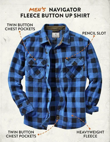 Vista 5 de Legendary Whitetails, Navigator - Camisa de vellón para hombre, con botones