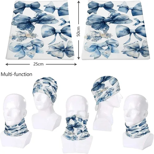 Vista 8 de Sun UV Protection Neck Gaiter Upf 50+ Balaclava Ski A Set of Blue Bows Face Mask Summer Face Cover Scarf Breathable Bandana for Fishing Hunting