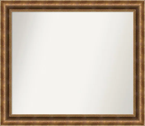 Vista 607 de Amanti Art Espejo de pared personalizado no biselado (25 x 25 pulgadas), marco de bronce acentuado, varios tamaños personalizados, espejo de baño