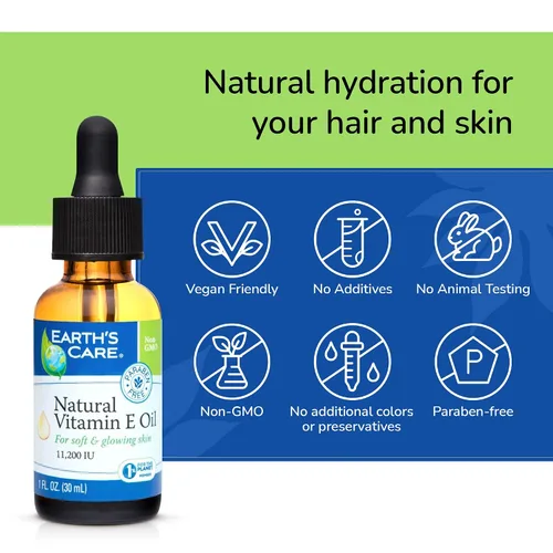 Vista 7 de Earth's Care Aceite natural de vitamina E – Aceite de vitamina E 100% natural para piel y cabello – 1 onza líquida