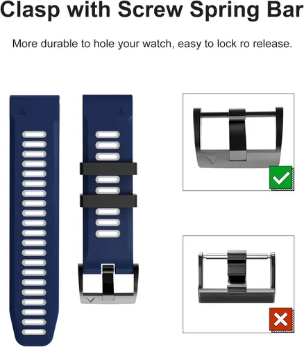 Vista 7 de OVERSTEP Correa de reloj compatible con Garmin Fenix 6, correa de repuesto de ajuste rápido de 0.866 pulgadas para reloj inteligente Fenix 6
